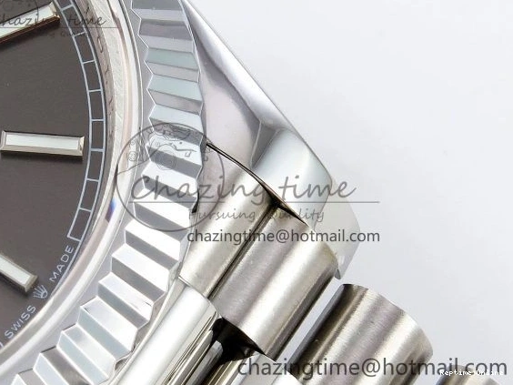 0516 FreshLook DayDate 40 SS JDF 904L Steel Gray Stick Dial on President Bracelet VR3255 V3 (Gain Weight) 1446